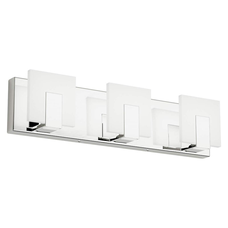 Aipsun 3 Lights Modern LED Vanity Light for Bathroom Frosted White Acrylic Chrome Up and Down Bathroom Wall Light Fixtures Over Mirror(White Light 6000K) - Image 1